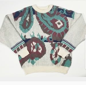 VTG Abstract Geometric Artsy Pullover Sweater